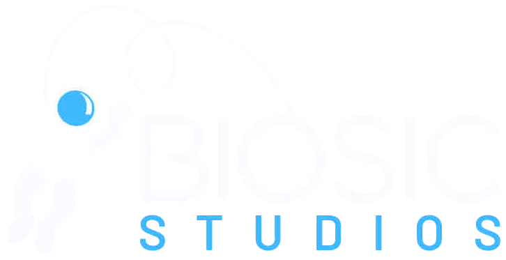 Biosic Studios logo: a tethered astronaut next to the words BIOSIC STUDIOS
