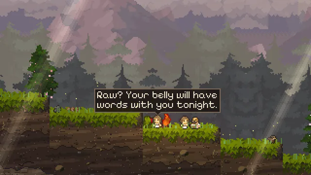 The Elder at the fire, giving advice nobody asked for.